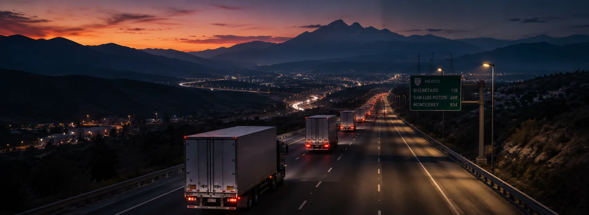 Camiones de carga en carretera mexicana — GPS Total